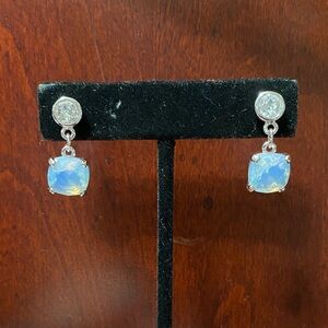 Elegant vintage Swarovski crystal and silver Drop Earrings
